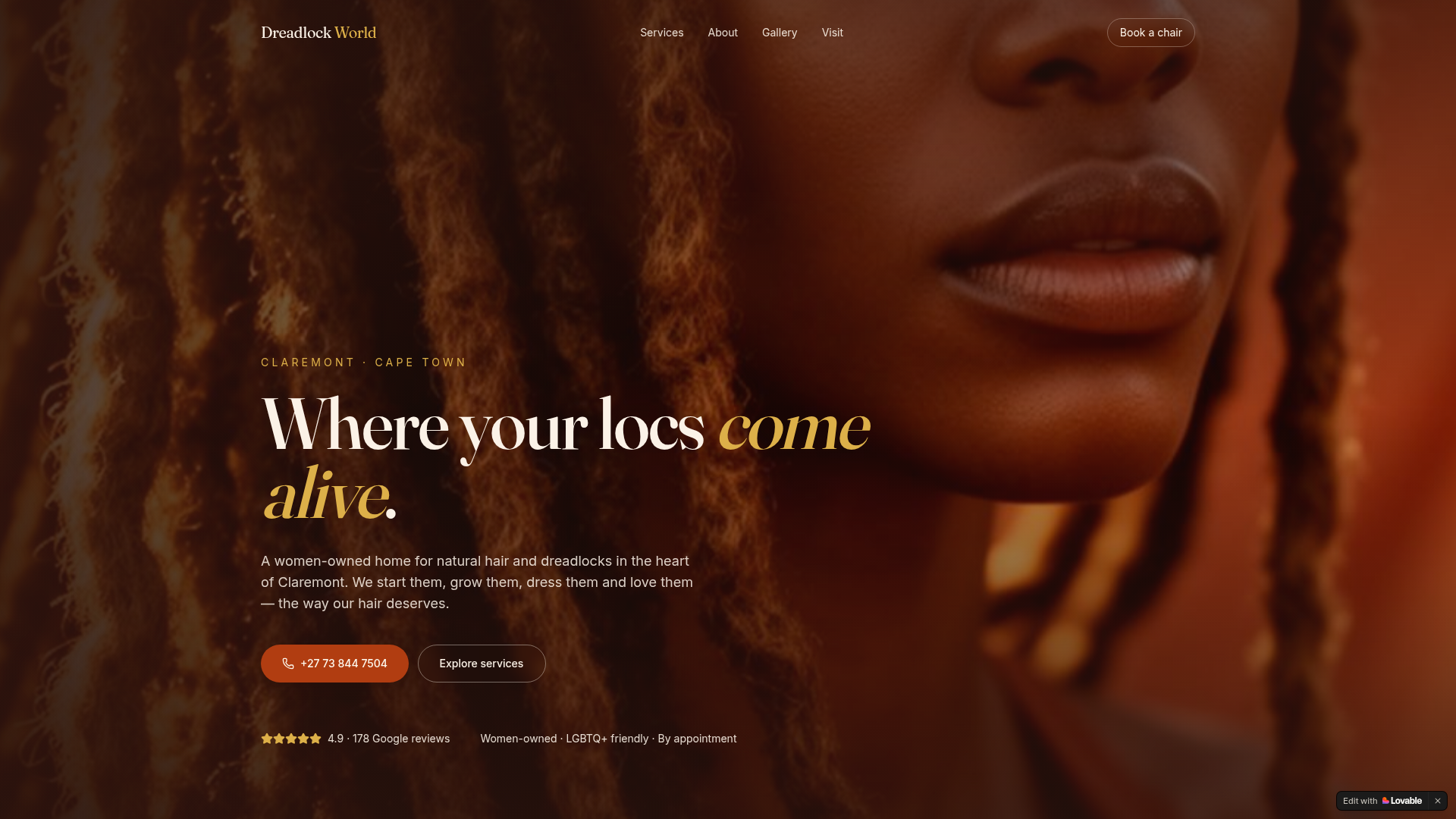 Dreadlock World website preview